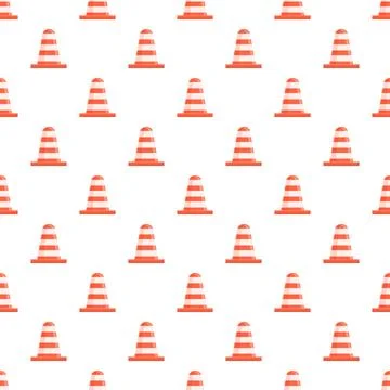 Traffic cones forming a seamless patterned background 스톡 일러스트