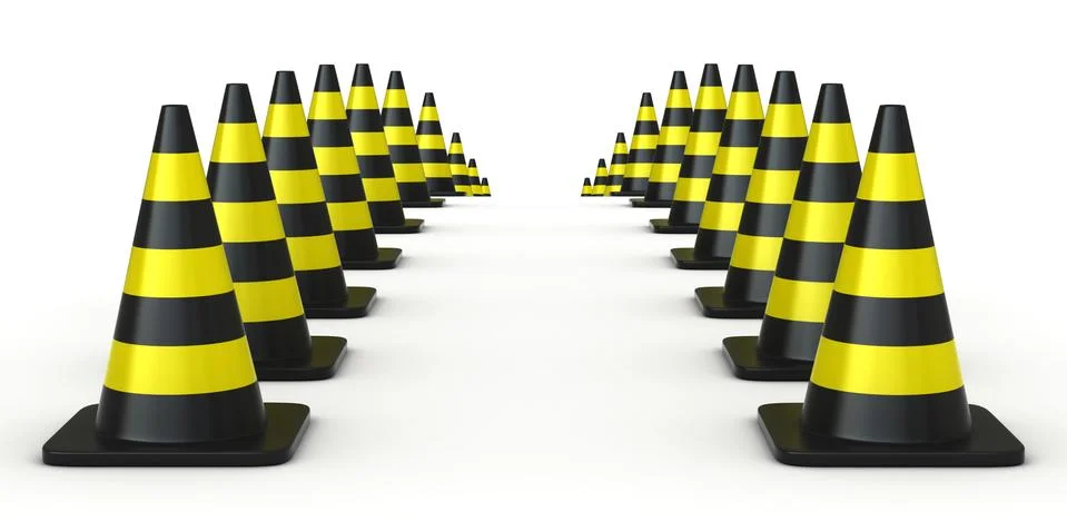 Traffic cones Stock Illustration