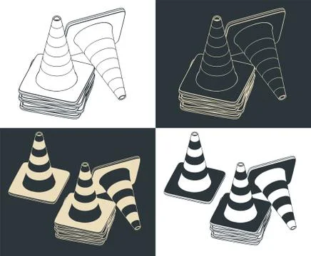 Traffic cones Stock Illustration