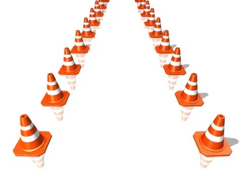 Traffic cones Stock Illustration