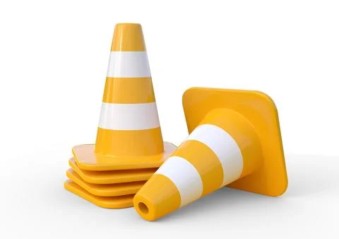 Traffic cones isolated on white background 스톡 일러스트