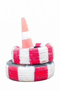 Traffic cones  isolated on white background Foto stock