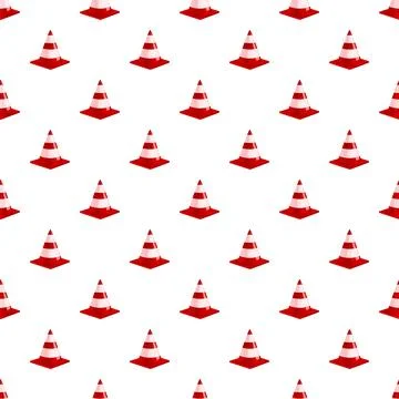 Traffic cones seamless pattern for road safety background Illustrazione stock