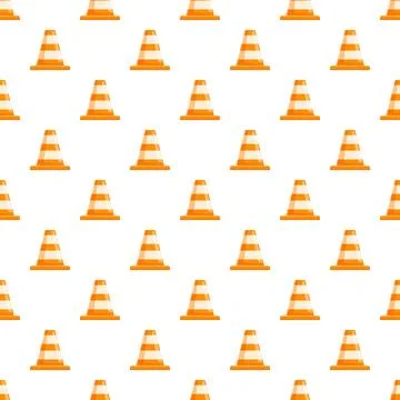 Traffic cones seamless pattern for safety background Stock Illustration