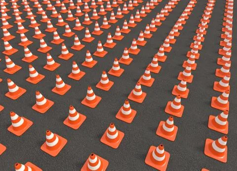 Traffic cones series Illustrazione stock