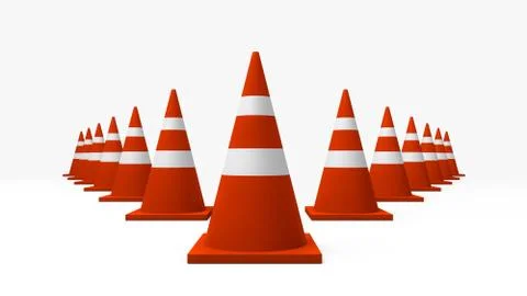 Traffic cones setting in triangle Stock Illustration