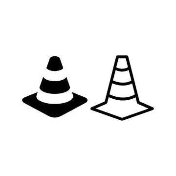 Traffic Cones Silhouette. Vector icon. Stock Illustration