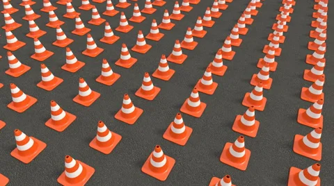 Traffic cones tracking Stock Footage 50924794