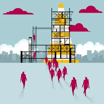 Traffic cones under construction. Stock Illustration