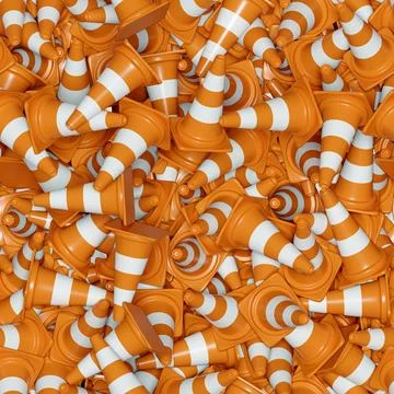 Traffic cones under construction wrap around seamless tile pattern 404 erro.. イラスト素材