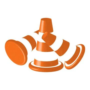 Traffic cones vector on white background Stock Illustration