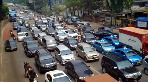 Traffic Congestion in Jakarta Stock Footage 24583044