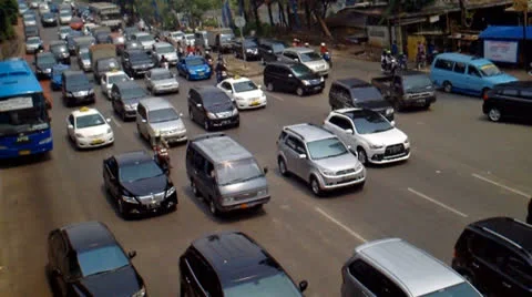 Traffic Congestion in Jakarta Stock Footage 24583573