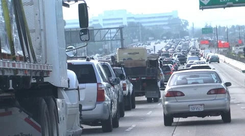 Traffic consrtuction 405 Stock-Footage 7674847