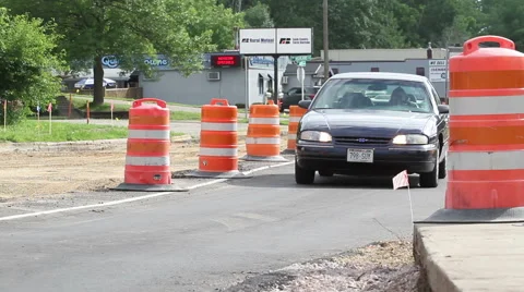 Traffic in Construction Zone Stock-Footage 43046326
