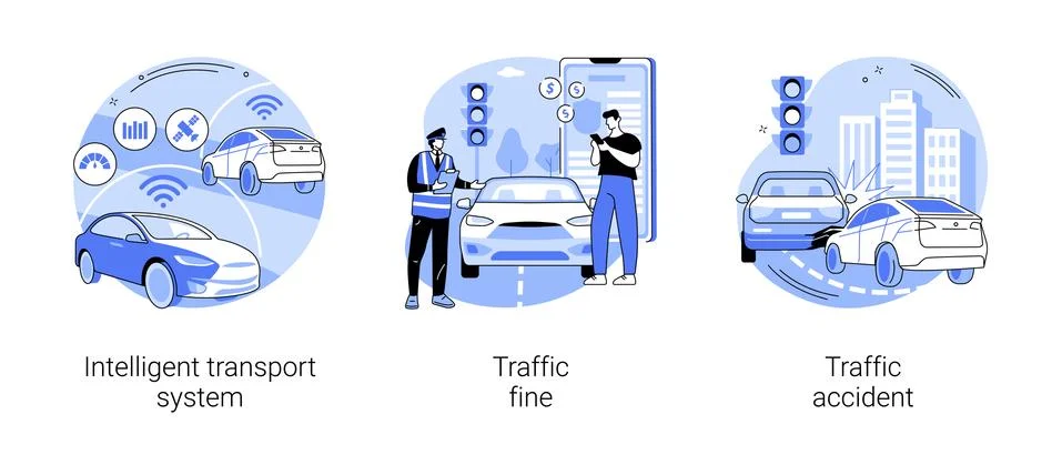 Traffic control abstract concept vector illustrations. Stock Illustration
