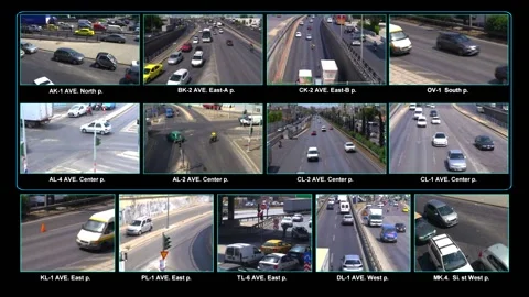 Traffic control camera monitors  스톡 동영상 220719713