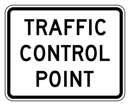 Traffic control point sign, EM2-2, US road sign Stock Illustration