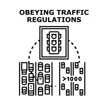 Traffic control system managing road congestion Stock Illustration