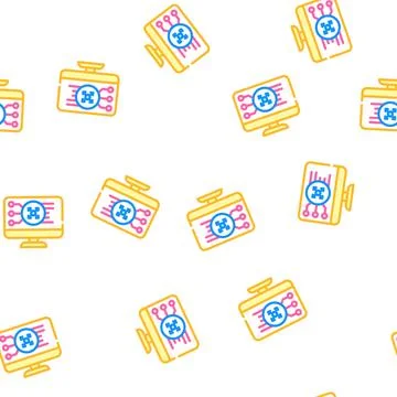 Traffic control vector seamless pattern flat Illustrazione stock