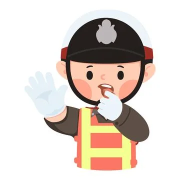 Traffic Controller Blowing Whistle Stockillustratie