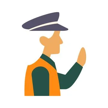 Traffic controller signaling stop with hand gesture Stock Illustration