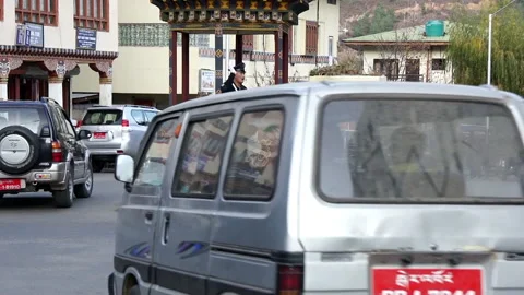 Traffic Controller In Thimphu, Bhutan Stock Footage 156330985