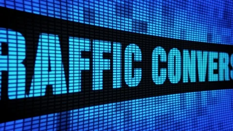 Traffic Conversion Text Scrolling LED Wall Pannel Display Sign Board Stock Footage 106846362