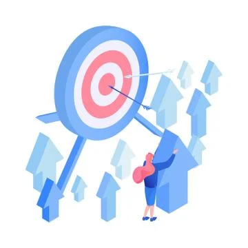 Traffic conversions growth isometric vector illustration Stock Illustration