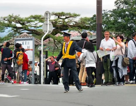 Traffic cop, Arashiyama Stock Photos