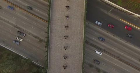 Traffic Corkscrew Drone Shot. Stock Footage 126048661