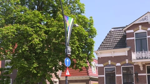 Traffic counting camera on roadside village Stock Footage 243068486
