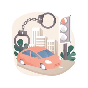 Traffic crime abstract concept vector illustration. Stock Illustration