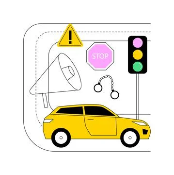 Traffic crime abstract concept vector illustration. Stock Illustration