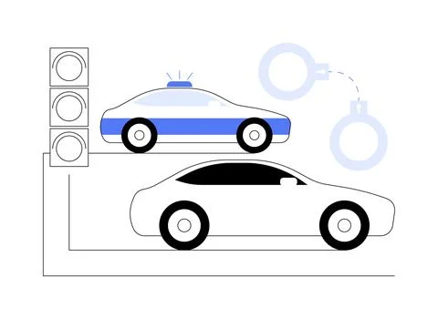 Traffic crime abstract concept vector illustration. Stock Illustration