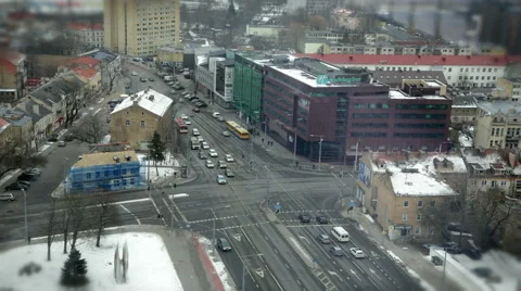 Traffic cross roads time lapse Stock Footage 68681367