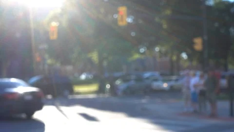 Traffic At Cross Walk Stock Footage 92488491