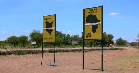 TRAFFIC CROSSES THE EQUATOR BARINGO COUNTY KENYA Video stock 84261678
