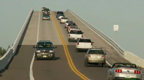 Traffic crossing a Bridge - Time Lapse Stock Footage 716257