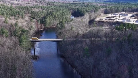 Traffic crossing Contoocock River Stock-Footage 334042645