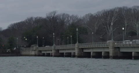 Traffic Crossing Stone Bridge 2K Stock Footage 41243834