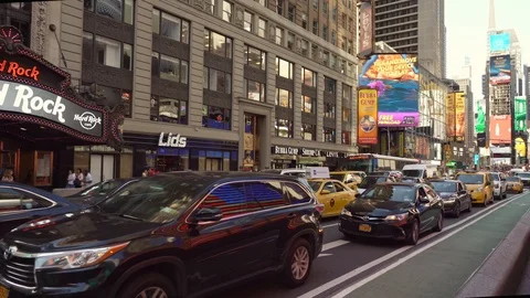 Traffic crossing Times Square Stock Footage 91663817