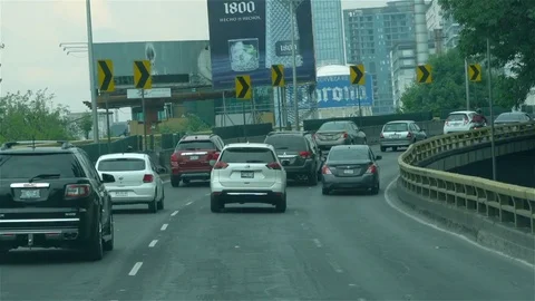 Traffic on curved road Stock Footage 124310626