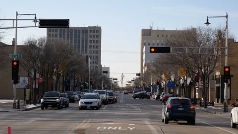 Traffic in Downtown Appleton Stock Footage 100526625