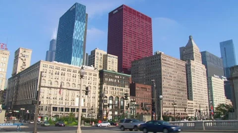 Traffic in Downtown Chicago 5 Stock Footage 10686830