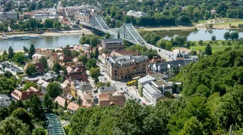 Traffic in Dresden from High Point View Stock Footage 11888119