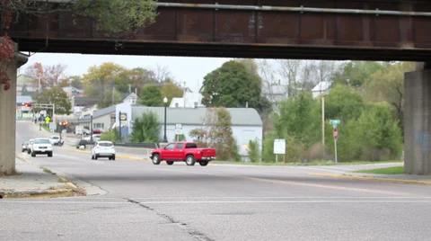Traffic Driving Through Town Stock-Footage 35732807