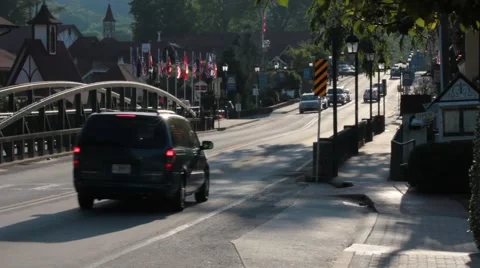 Traffic driving through town Stock Footage 40220350