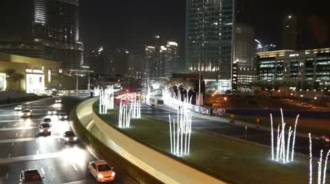 Traffic at the Dubai mall Stock Footage 12434418