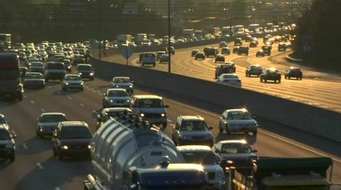 Traffic at dusk Stock Footage 845146